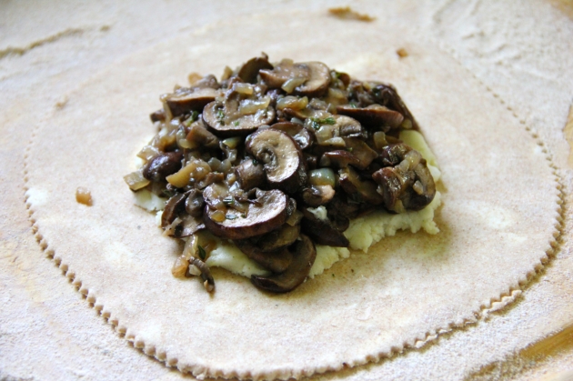 Mushroom Pie WIth Egg -- mushrooms added