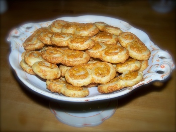 Cheddar Palmiers on grandma's cookie stand