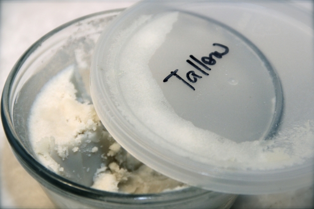 Homemade tallow - rendered cow's fat